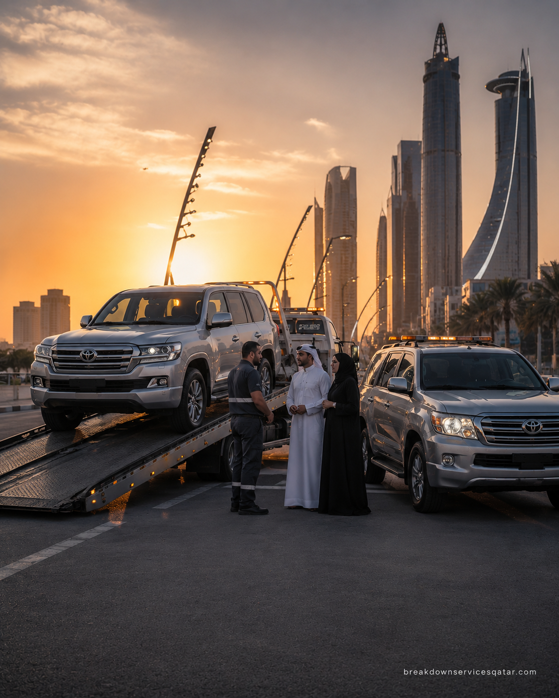 Luxury Car Towing Qatar roadside assistance