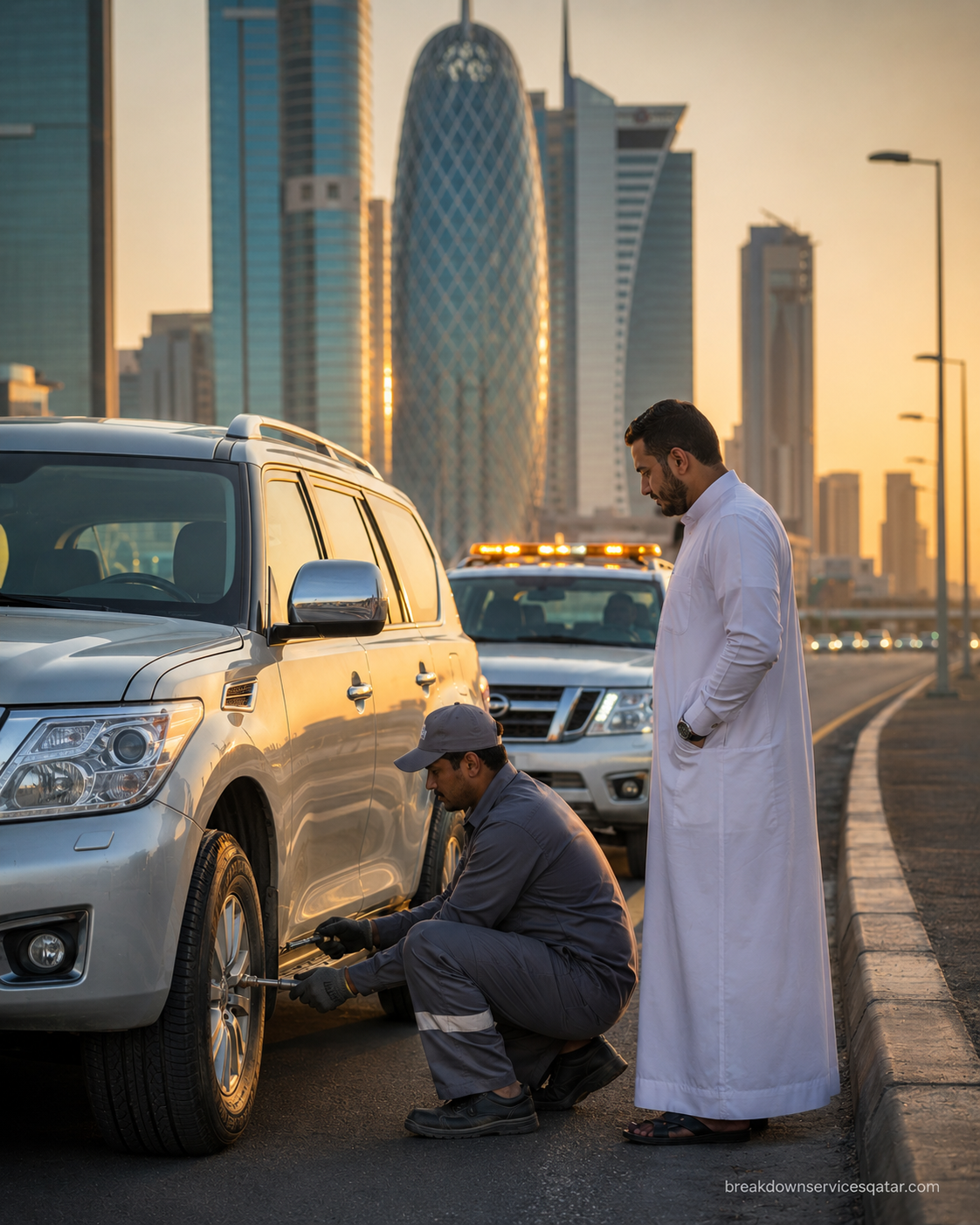 Tire Replacement Roadside Qatar service in Qatar